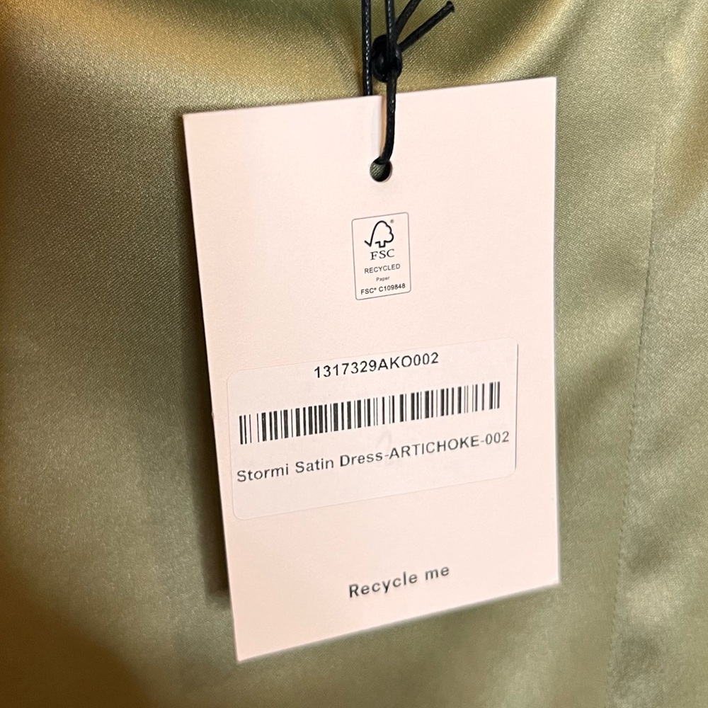 NWT REFORMATION Stormi‎ Satin Midi Dress in Artichoke. Size 2 - Picture 11 of 11